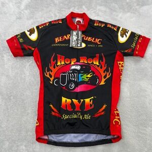 World Jerseys Bear Republic Hop Rod Rye Cycling Jersey Size M Black Mens Racing